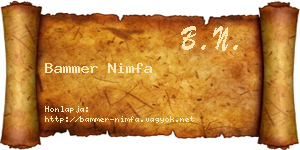 Bammer Nimfa névjegykártya